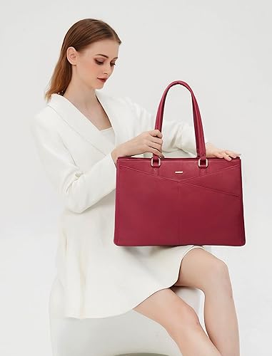 Vista 251 de Bolsa de mano portátil para mujeres, de 15.6”, impermeable, de cuero, para computadora, bolsas para mujeres de negocios, para oficina, bolsa