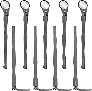 The Flip Mirror, Dual-Position Autoclavable Dental Mirror with Fracture Checker and mm Ruler, Grey, 10 Pack