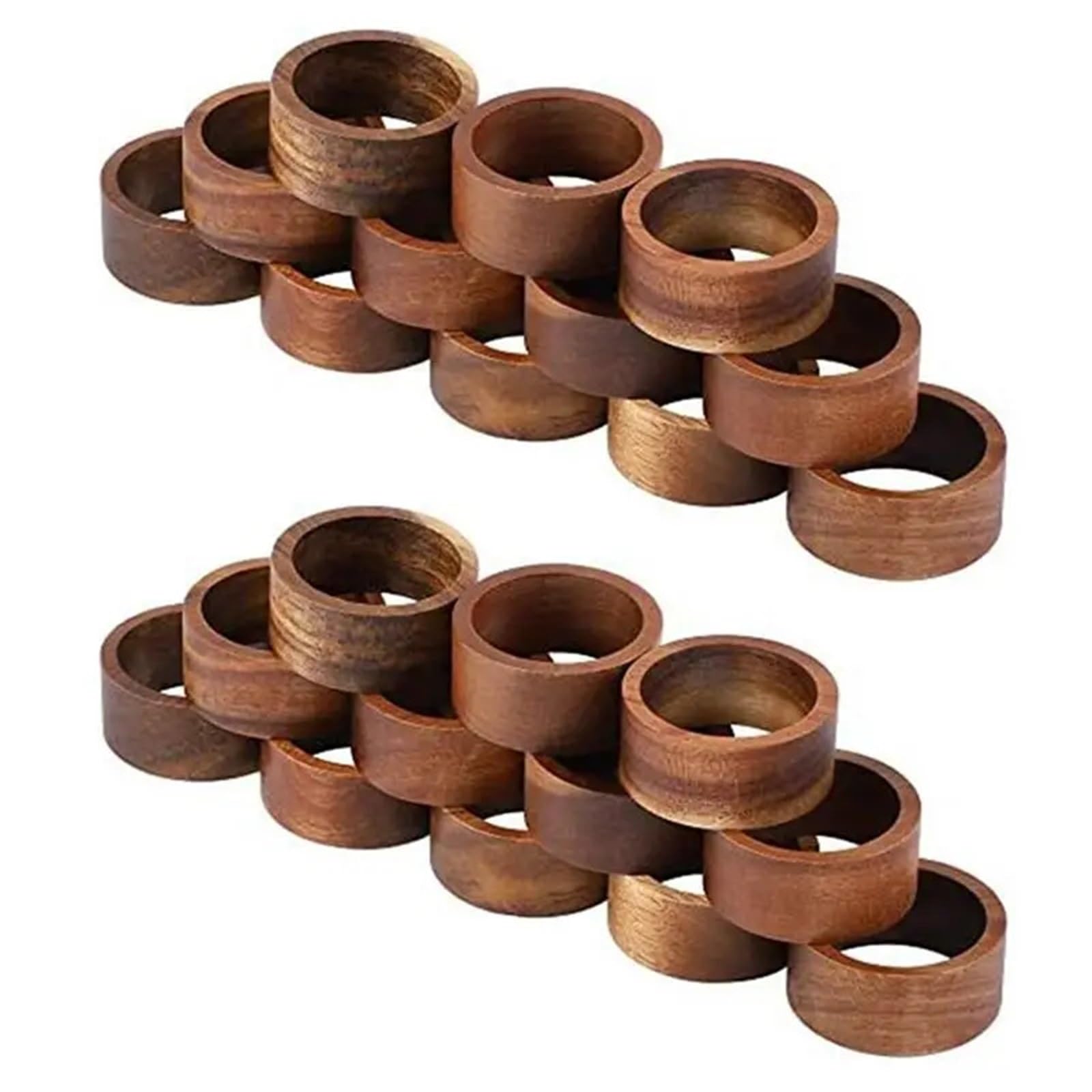 12Pcs Wooden Napkin Rings for Dining Table Holiday Party Decoration