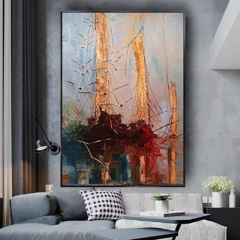 DFZEWKI Sail Boat Seascape Canvas Modern Wall Decor Wall Art Landscape for Living Room Home Decor Wall Art Prints Ideal(50x75cm(20x30in)/No frame)