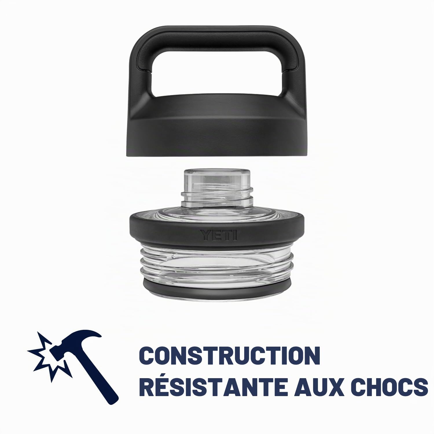 YETI Rambler Bouteille isotherme en acier inoxydable avec bouchon Chug – 532 ml – Blanc