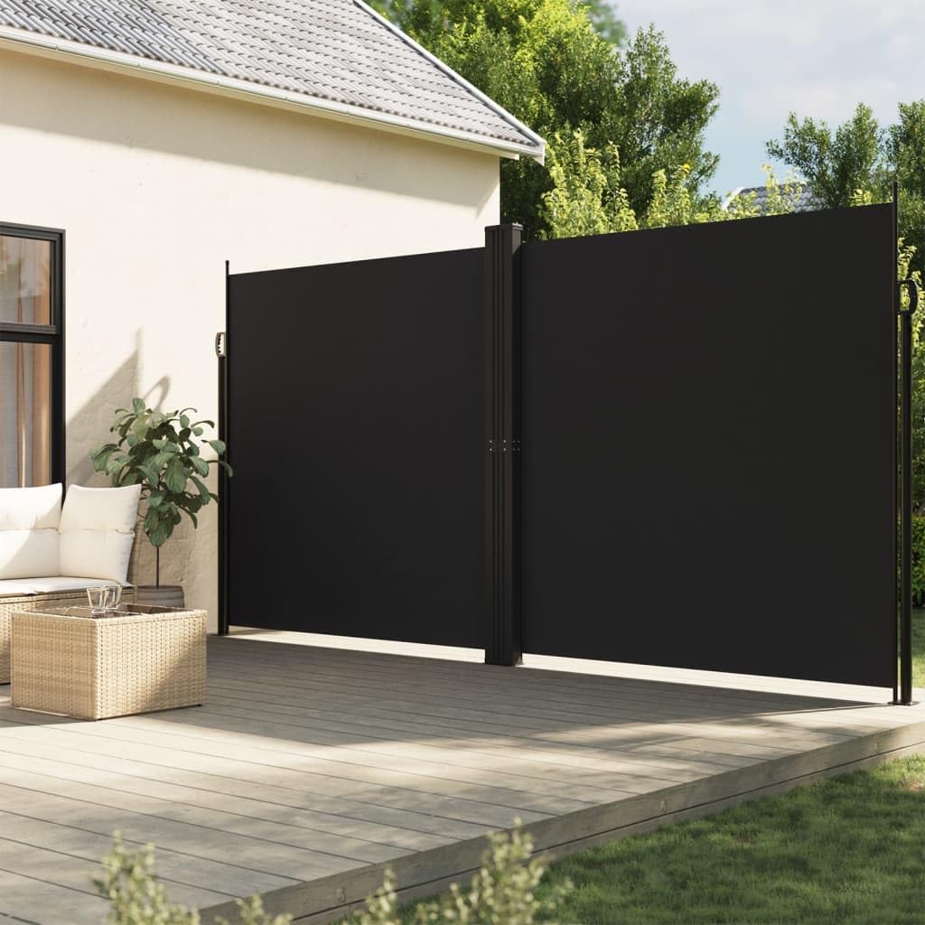 Toldo Lateral Retráctil Negro 200x1000 cm