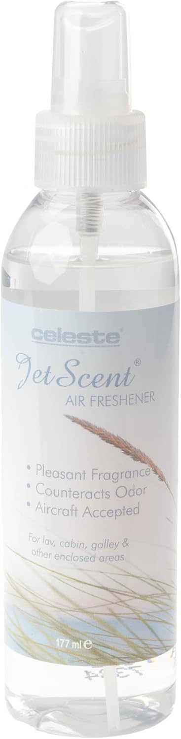 Celeste JetScent LS-6800 Clean & Pure Air Freshener (Case of 12 x 6oz) | Aviation Grade Odor Neutralizer | Non-Aerosol Pump Spray | Safe for Aircraft Cabins & Fabrics
