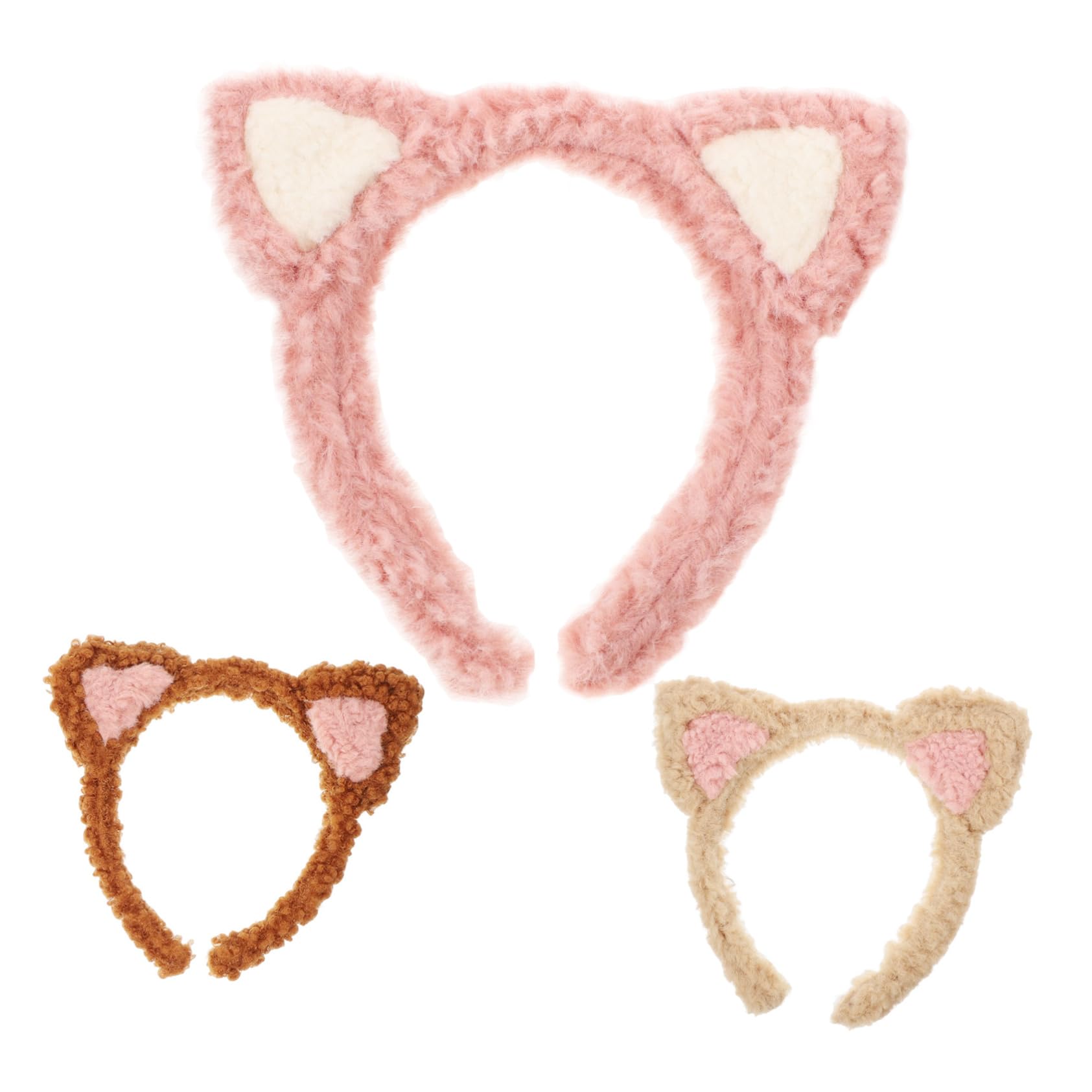 Healeved 12piezas Diademas De Maquillaje Orejas De Gato Para Cuidado Facial Bandas De Lavado De Cara Para Mujeres Diseño y Elástico Oscuro