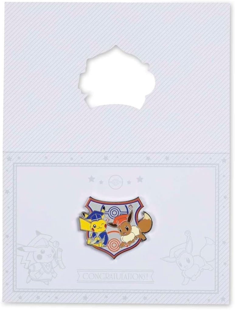 Pokémon Center: Graduation Pikachu & Eevee 2024 Pin & Greeting Card