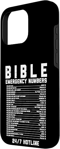 Miniatura 50 de Funda de regalo cristiana para iPhone 11 con números de emergencia bíblica, versículo de Dios Jesús, fe