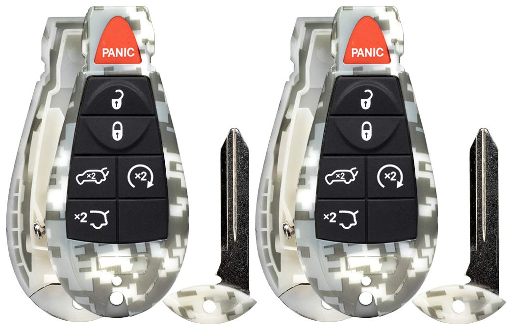 Carcasa de mando IYZ-C01C de 6 botones con camuflaje para Commander y Grand Cherokee Pack de 2 4