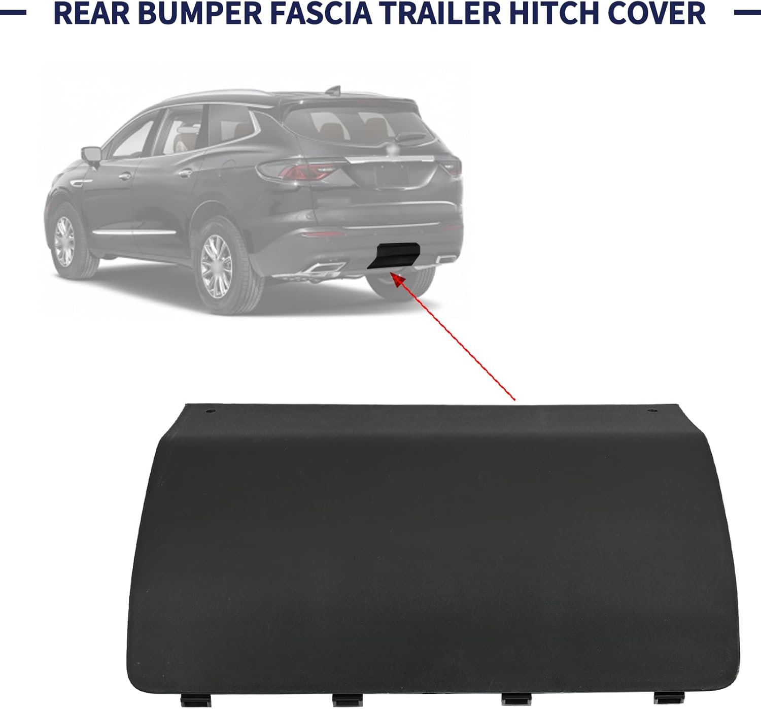 Rear Bumper Fascia Trailer Hitch Cover Compatible with Buick Enclave 2018 2019 2020 2021 2022 2023 2024 Tow Hook Cover Replaces 84168120