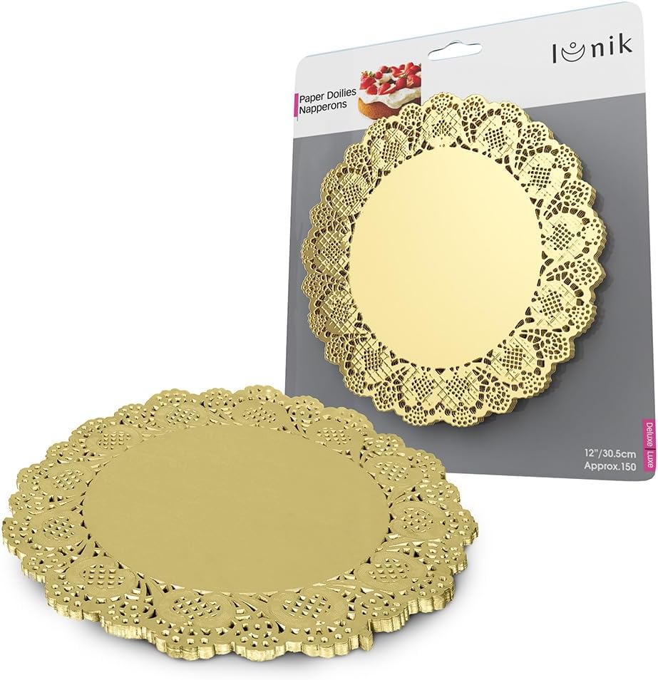 Gift Boutique 250 Pack Gold Doilies Round Paper Place Mats