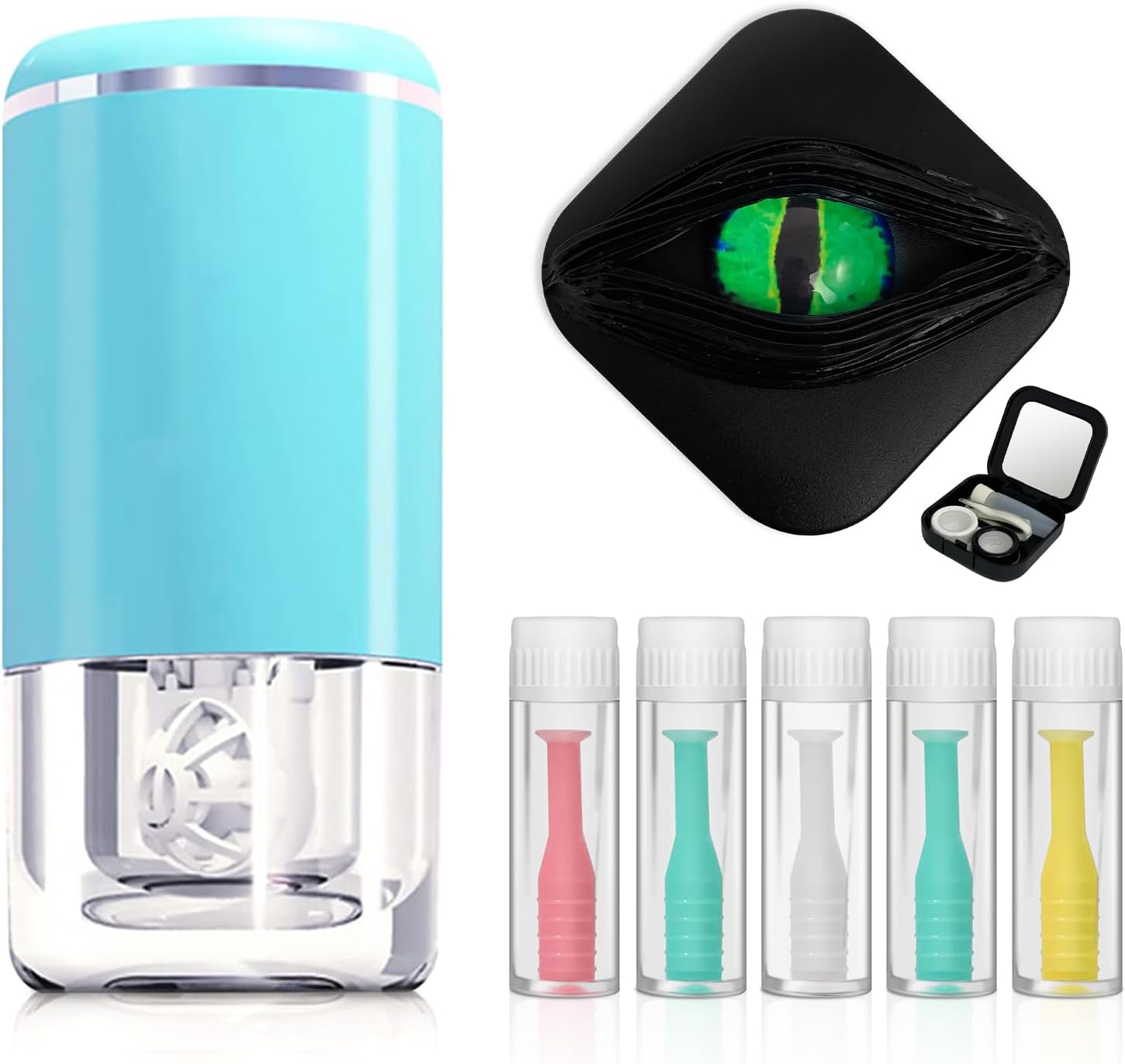 Ultrasonic Contact Lens Cleaner Bundle with Contact Lens Suction Stick and Storage Case