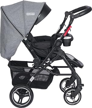 Tommybaby Tornado Plus Black Alüminyum Lüx Çift Yön Bebek Arabası Gri
