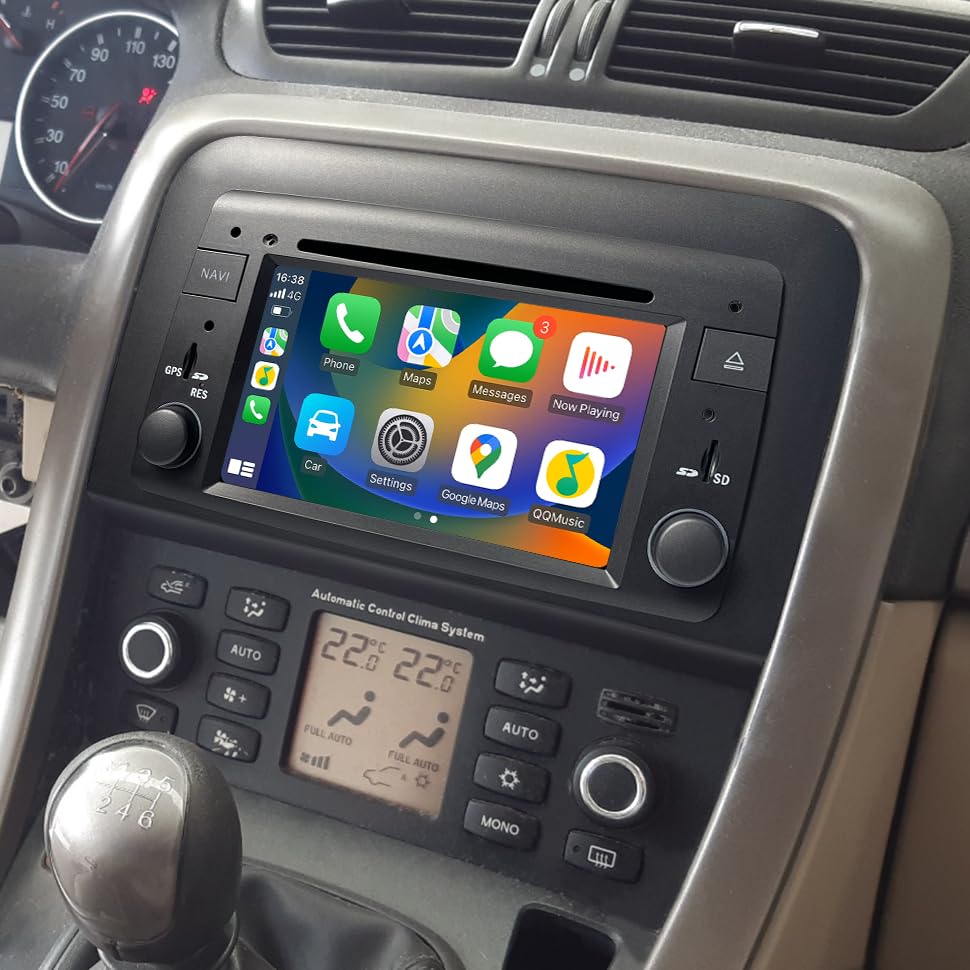 Compatibilità: progettato su misura per veicoli Fiat Croma (2004-2010), dotato di un touchscreen capacitivo da 6,2 pollici con integrazione perfetta sia per CarPlay wireless che Android Auto