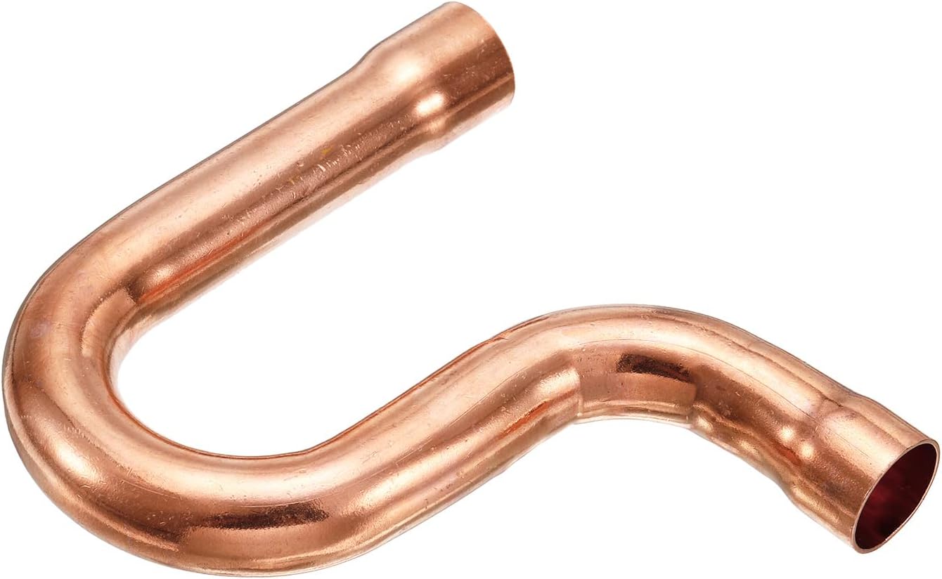 MECCANIXITY Copper P-Trap Pressure Pipe Fitting Welding Tubing Sweat Ends Plumbing Supply 22mm OD for HVAC Air Conditioning Refrigeration