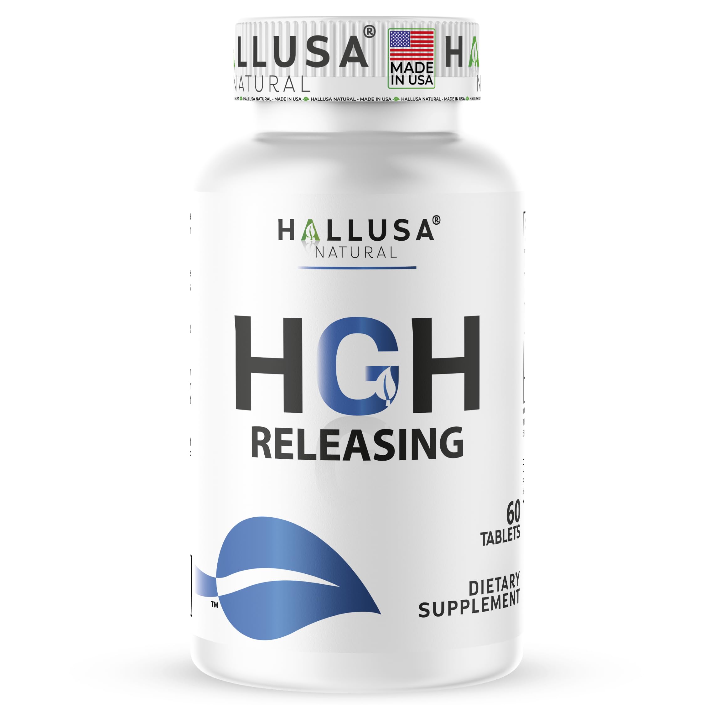 Hallusa Natural Hall HGH Complex - Amino Acid Complex - Muscle & Workout Support - Energy & Recovery Formula - L-Arginine, L-Ornithine, L-Glutamine - 60 Tablets (30 Day Supply)