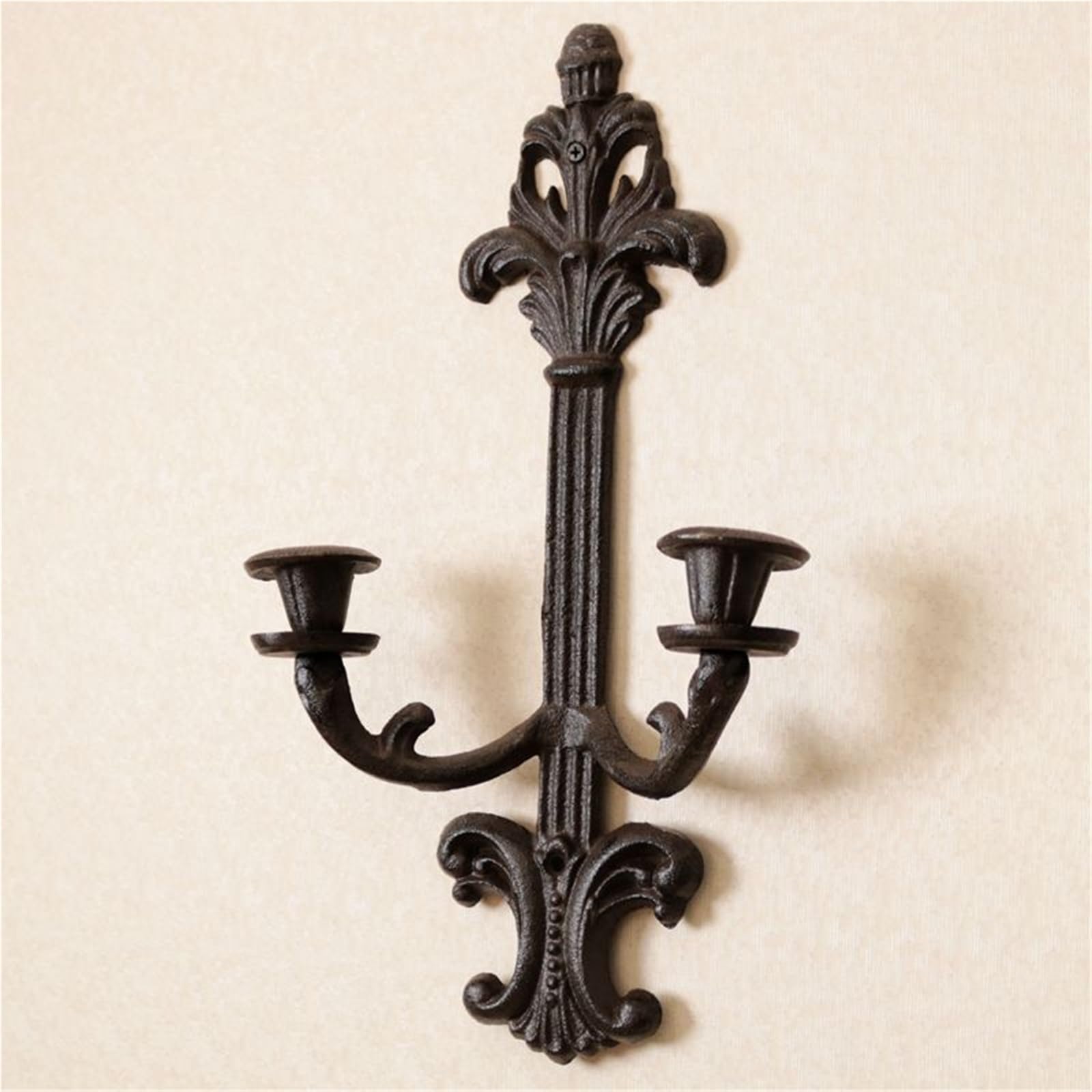 Candelabro de Pared de Hierro Fundido de Dos Brazos, candelabro de Metal para Patio, decoración del hogar, Regalo para baño y Dormitorio.