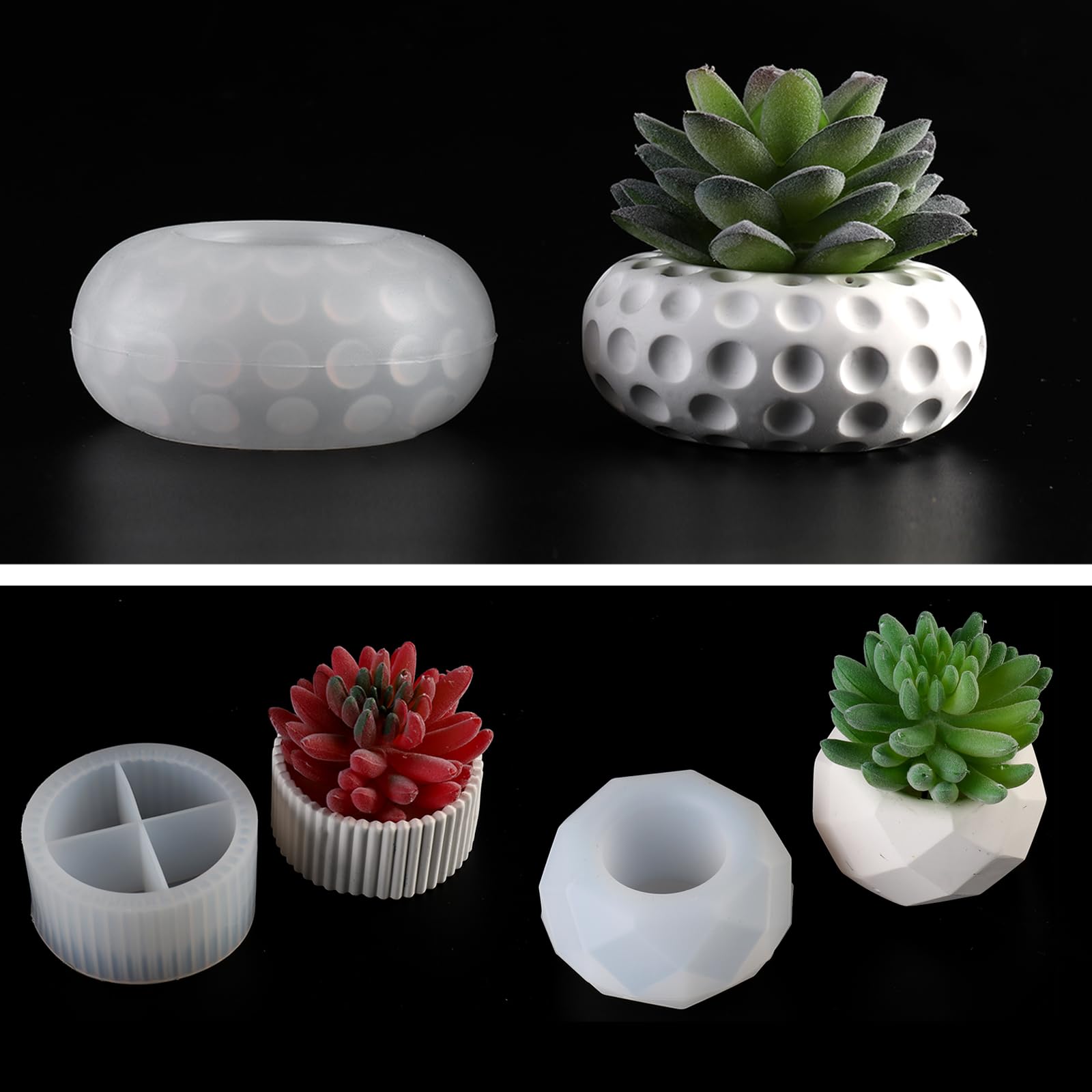 Moule En Silicone Bougeoir Rose - Moule Pour Pot De Fleurs En Béton, Libération Facile