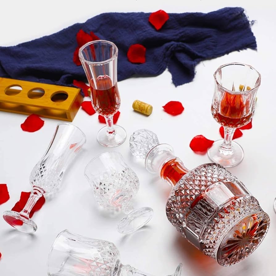 赤色クリスタルガラスデキャンタ