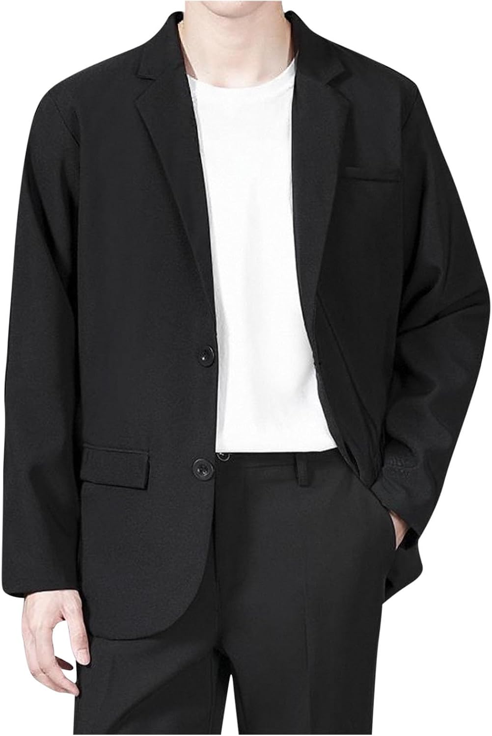 Cambkatl Men's Single Breasted Blazers Loose Long Sleeve Sport Coats Lightweight Open Front Casual Business Suit Jackets
