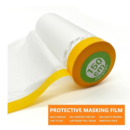 Miniatura 3 de XWADJCD Película adhesiva precintada, 59 pulgadas x 65 pies, cinta y cortina para cubierta de pintura automotriz y de casa