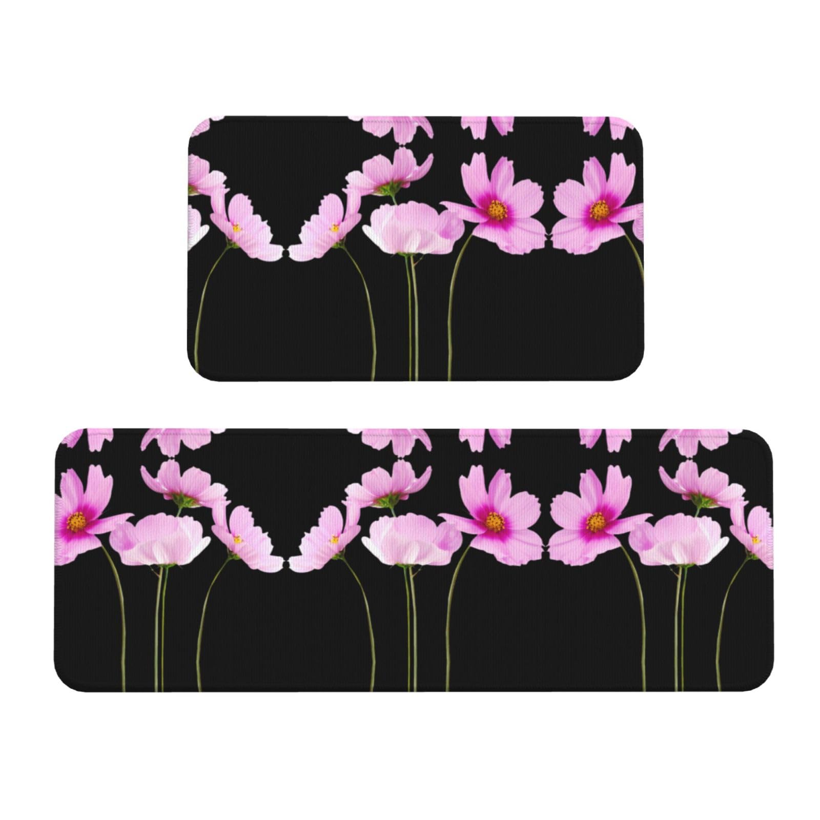 Tapis de cuisine lavable et antidérapant lot de 2 grand confort rose