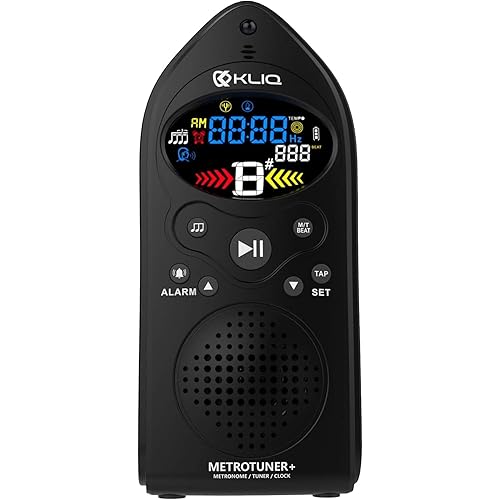 KLIQ MetroTune+ - 3-in-1 USB Rechargeable Digital Metronome-Tuner-Clock, Black