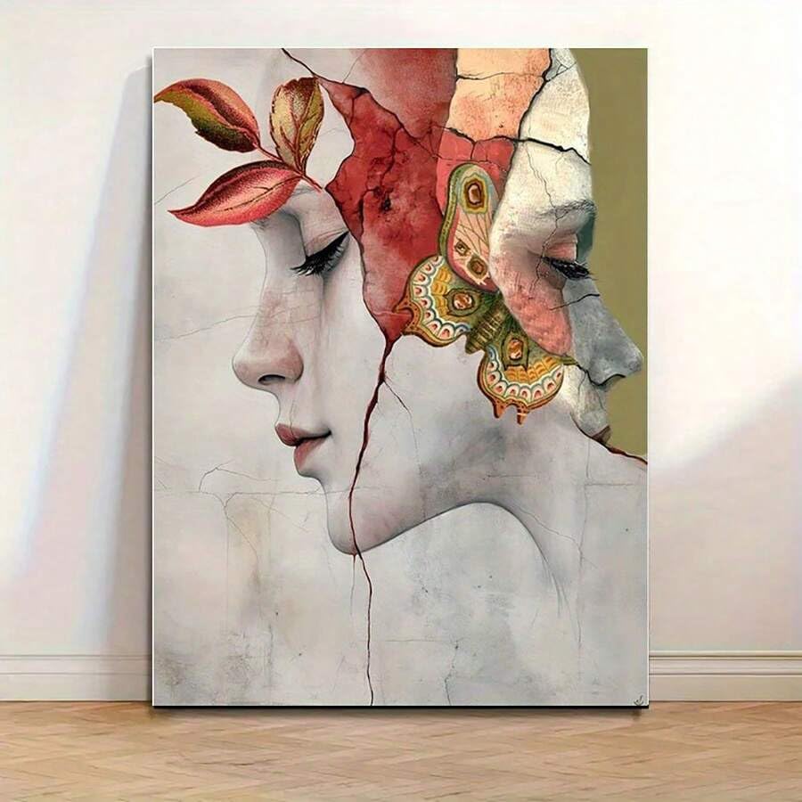 Peinture à l'huile femme double visage style bohème XBTYKPB 50x75cm