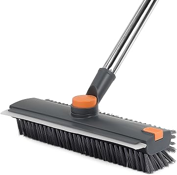 Floor Scrubbing Brush Heavy-Duty with Handle - INCIKITI 3 In 1 Carpet Scrubbing Brush of 360  Rotation Head, Adjustable Angled Bristle Floor Brushs Scrubber, Bathroom Brushes for Cleaning