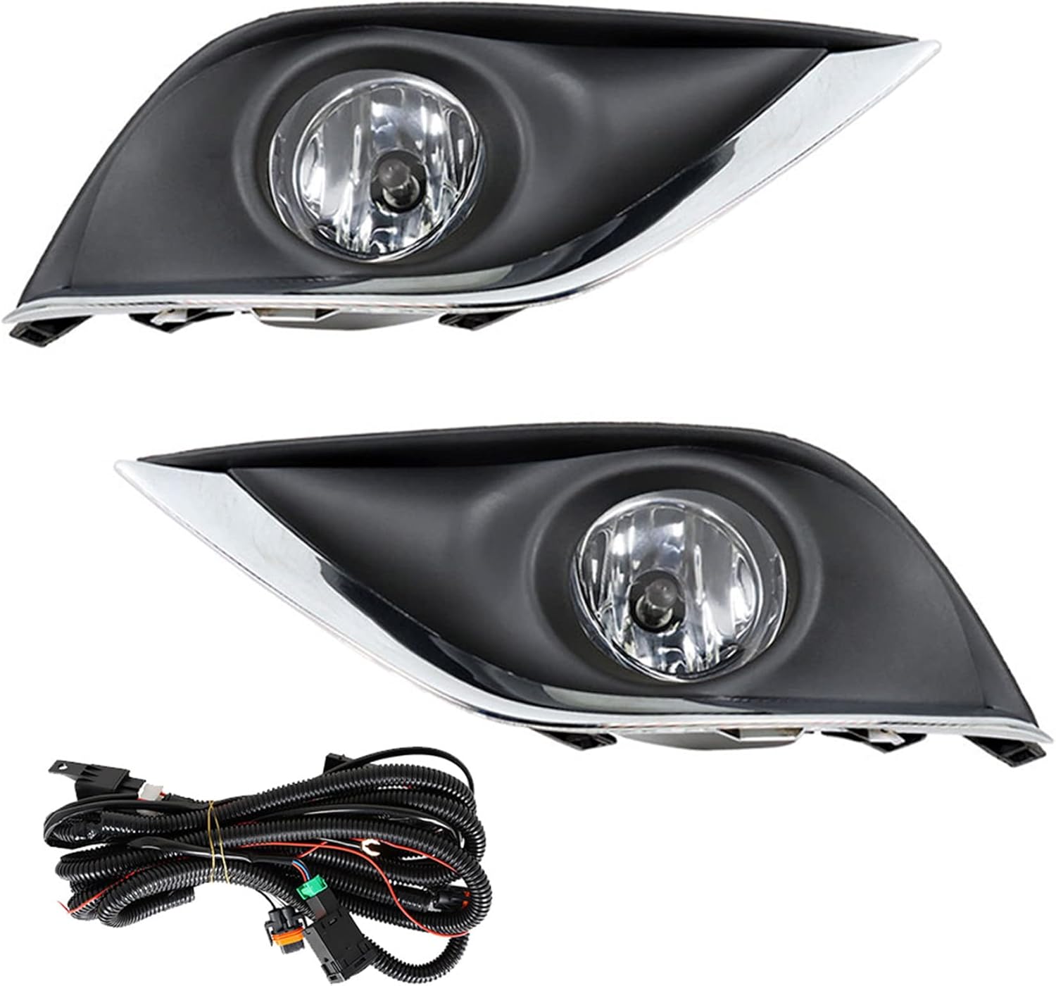 labwork 1 Pair Fog Lights Assembly Replacement for Nissan Versa 2015-2018 Clear Lens with Bulbs Harness Switch Driving Fog Light Lamp 261558990A 261559B91B