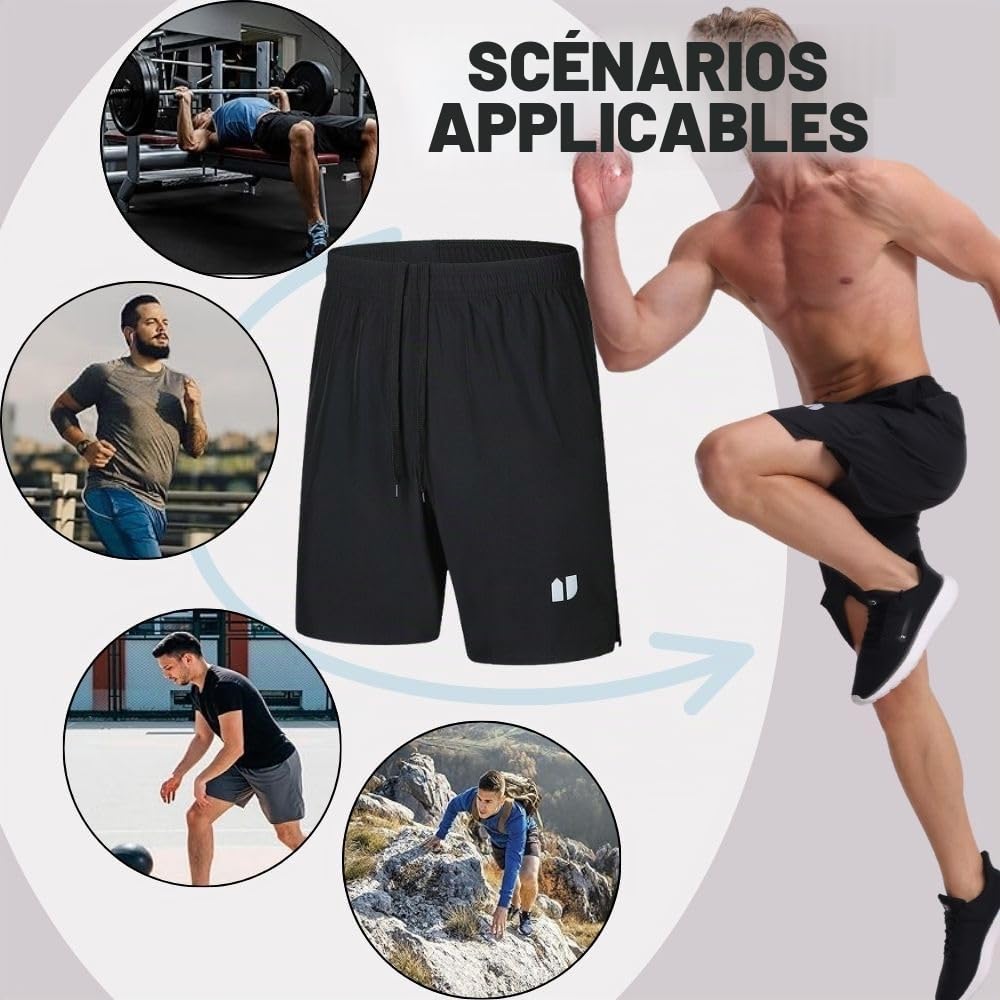 Lot de 5 shorts de course à pied pour homme à séchage rapide pour jogging, shorts de sport pour homme avec poches et taille élastique