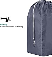 Vista 5 de HOMEST Paquete de 2 bolsas de lavandería de viaje con asas, base cuadrada que puede transportar hasta 3 cargas de ropa, almacenamiento de ropa sucia