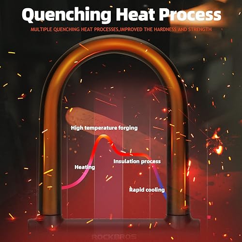 Miniatura 2 de ROCKBROS Bloqueo U para bicicleta con cable resistente antirrobo para bicicleta, soporte de montaje de cable de 4 pies para bicicletas eBikes