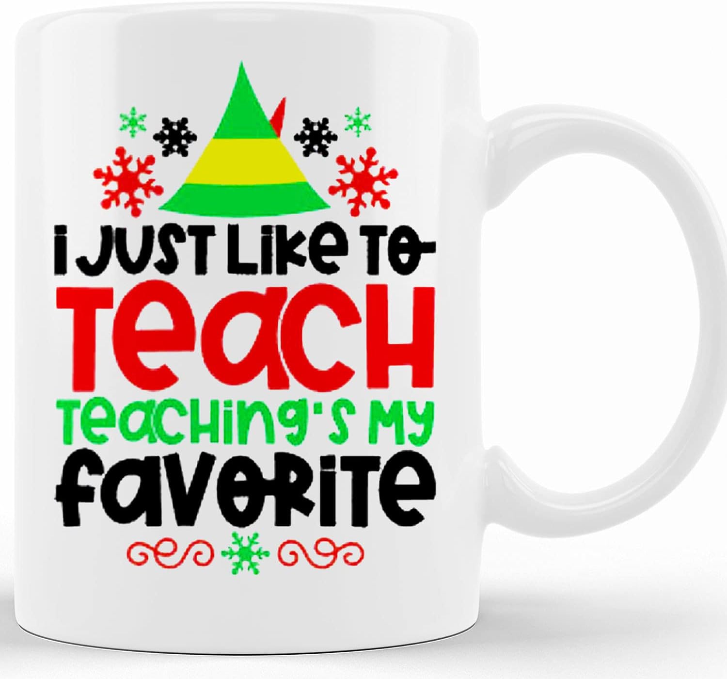 Elf Coffee Mug, Christmas Coffee Mug, Coffee Mug, Gift, Buddy The Elf Coffee Mug, Teacher Mug, Teaching Is My Favorite, Ceramic Novelty Coffee Mugs 11oz, 15oz Mug, Tea Cup, Gift Present Mug For Birth