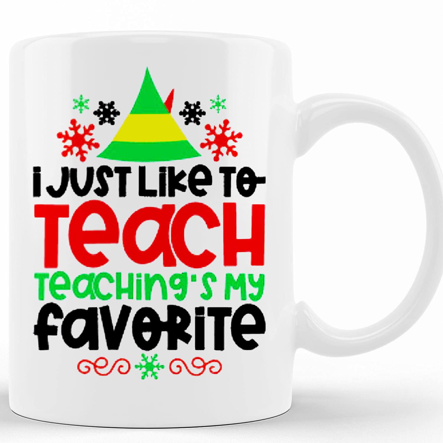 Elf Coffee Mug, Christmas Coffee Mug, Coffee Mug, Gift, Buddy The Elf Coffee Mug, Teacher Mug, Teaching Is My Favorite, Ceramic Novelty Coffee Mugs 11oz, 15oz Mug, Tea Cup, Gift Present Mug For Birth