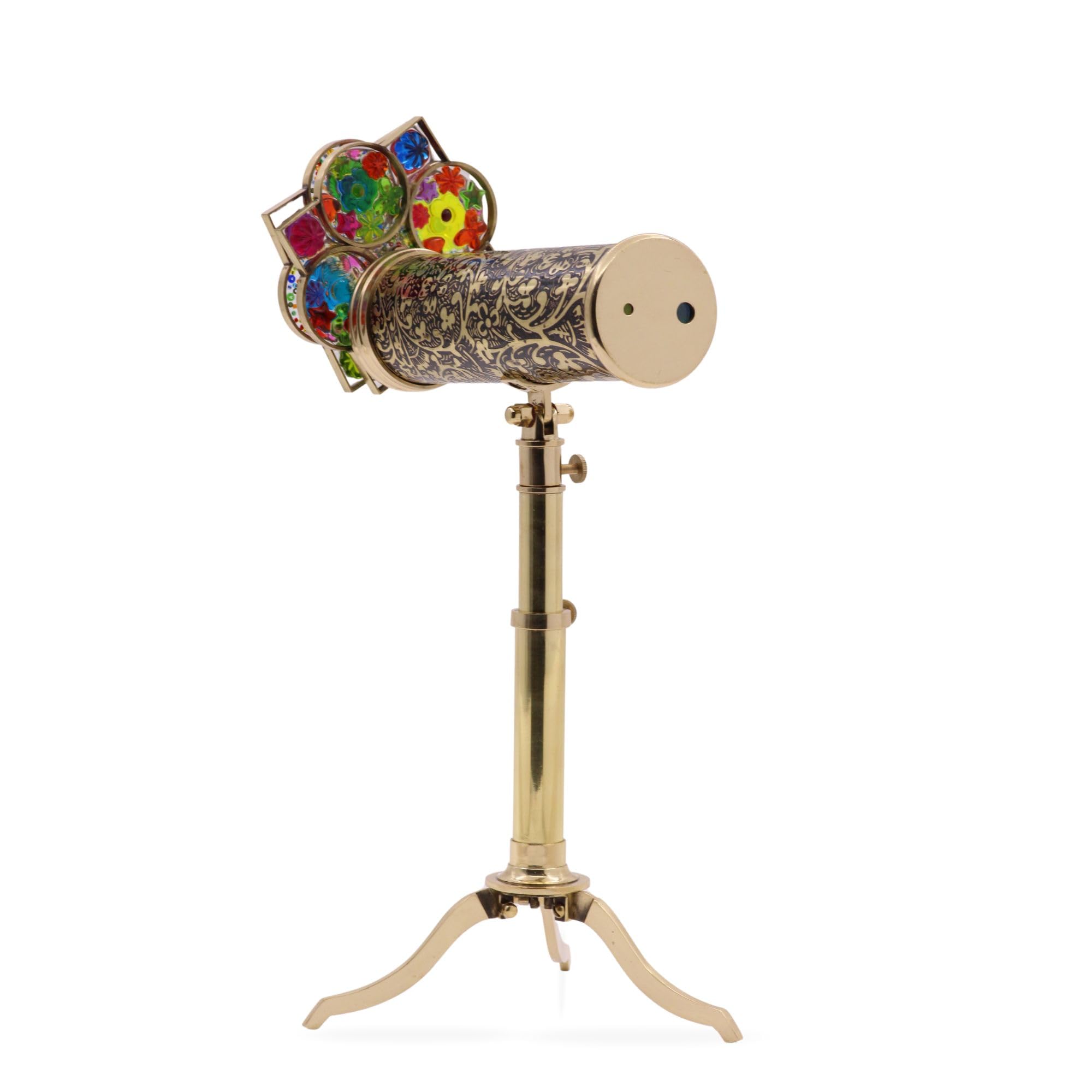 YVCrafts Large Floral Brass Parlor Kaleidoscope-A Timeless Work of Art