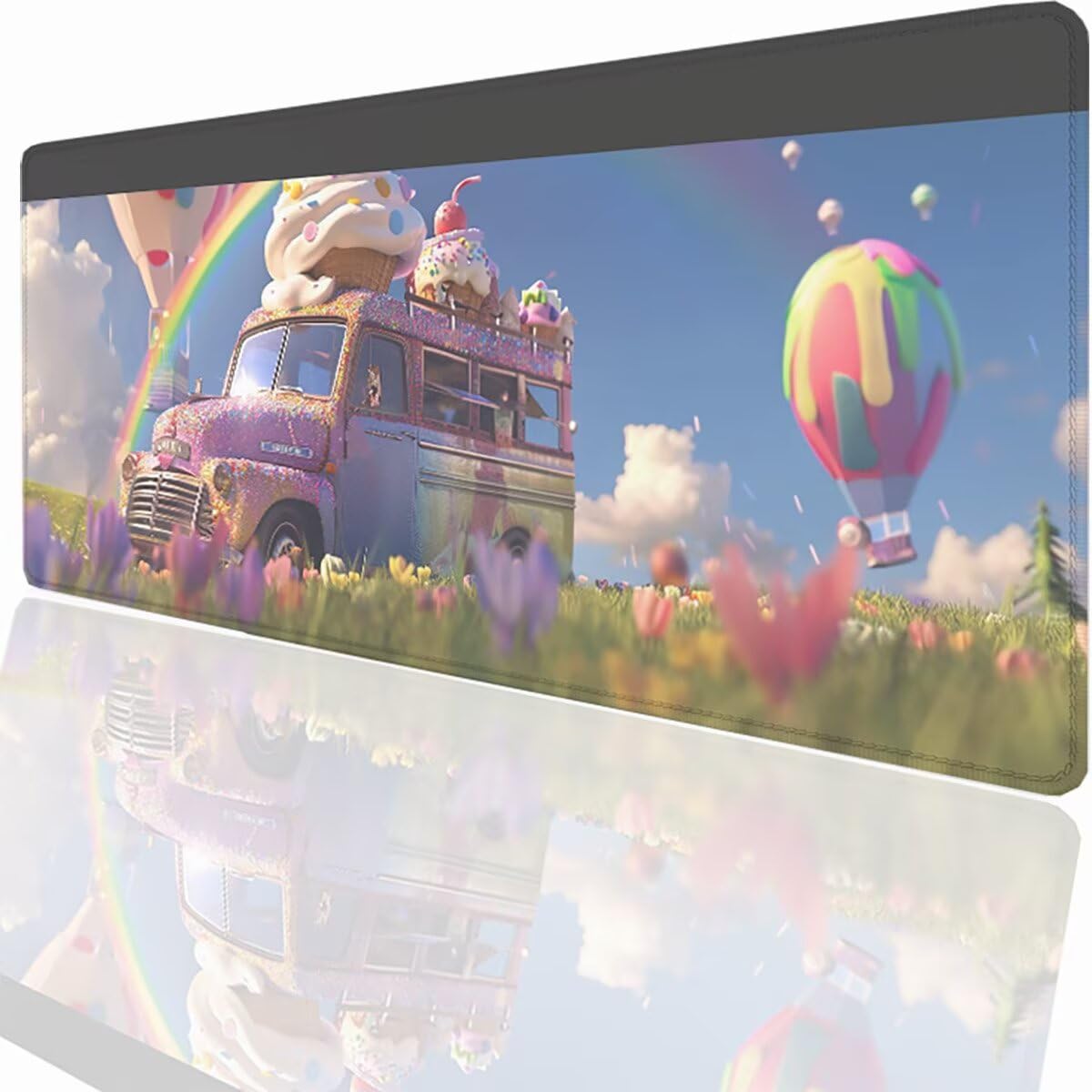 Tappetino per Mouse Gaming XXL 1200x600x3mm – Ufficio Mousepad Grande – Migliora la Velocità e la Precisione Tenuta Stabile Sottomano per Ufficio e Casa Accessori Scrivania – Gelato Camion LMDT15856