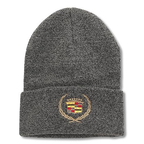 AMERICAN NEEDLE General Motors Cadillac Unisex Cuffed Beanie Warm Headwear, Terrain Knit Collection, Black Gold
