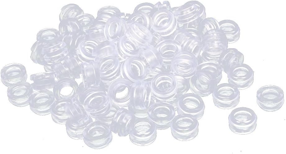 Sourcingmap Flat Rubber Ring Sealing Grommet Wiring Gasket Clear Blue 8mm Inner Dia 100pcs