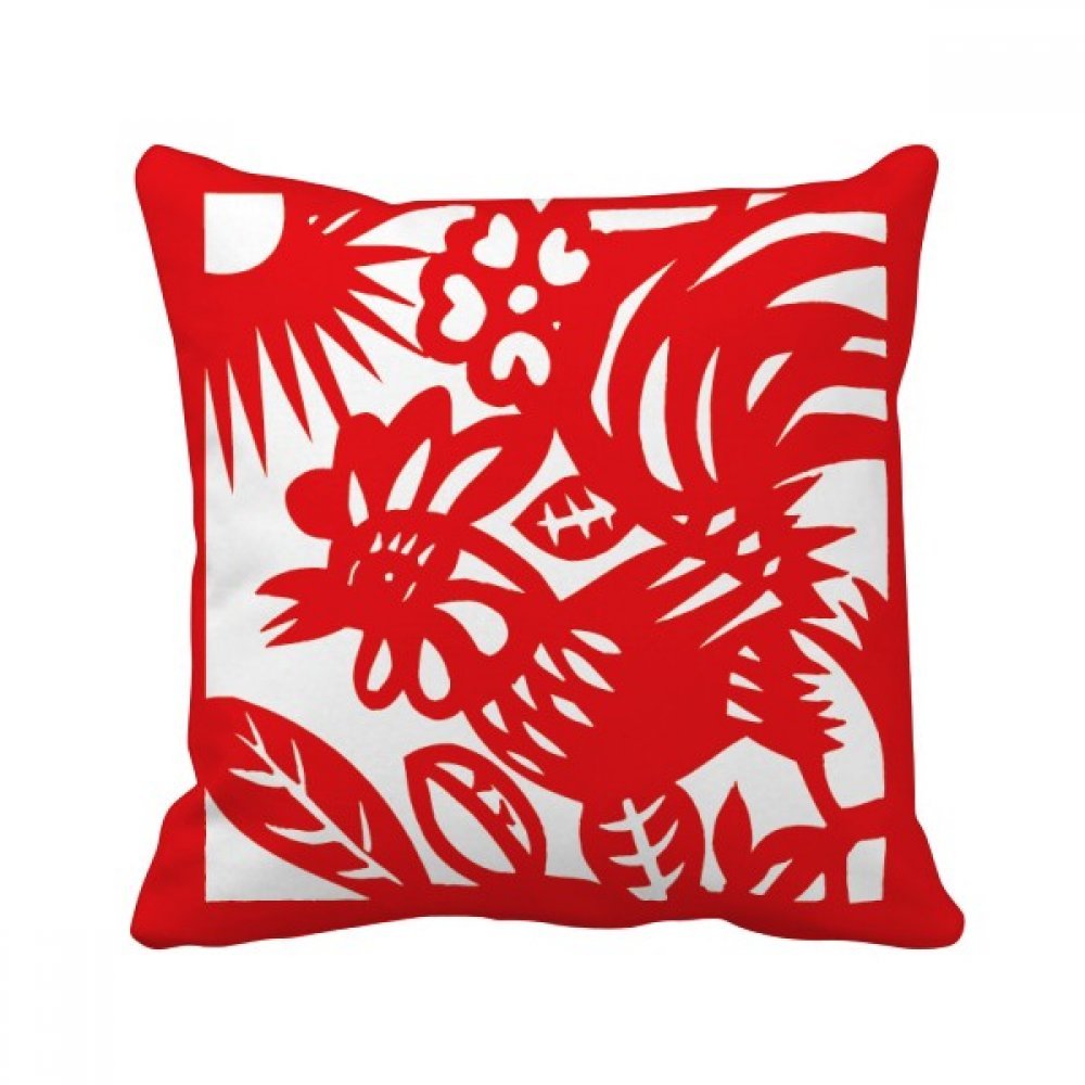 Coussin coq zodiaque chinois 40x40 cm, une idee cadeau originale pour la maison