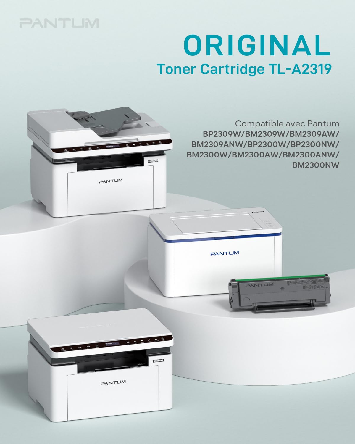 PANTUM TL-A2319 Cartouche de Toner Originale pour BP2309W BM2309W BM2309AW, 1000 Pages