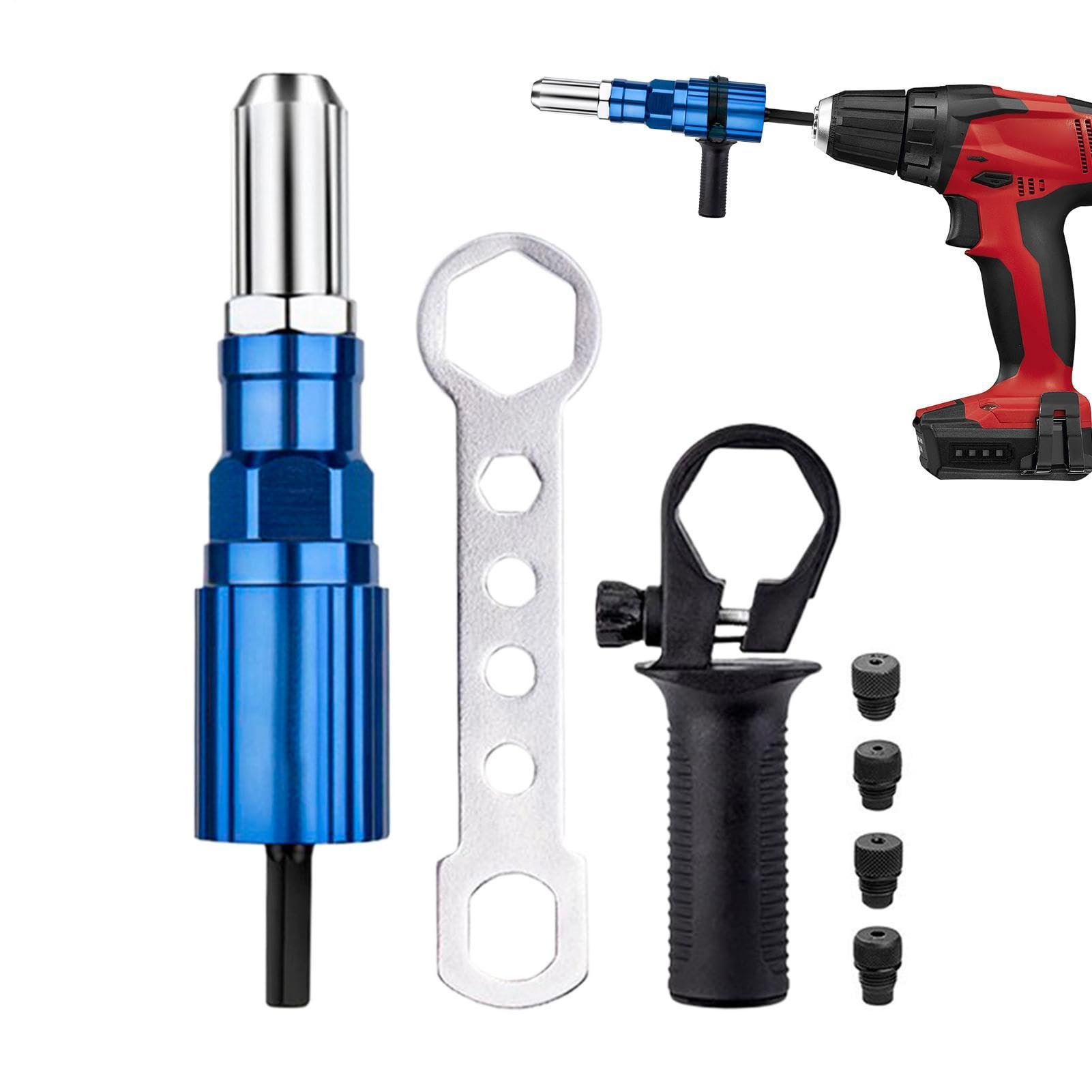 Adaptador Remaches Para Taladro, Atornillador Eléctrico Inalámbrico - Remachadora A Batería Para Taladro Para Brocas De Tuerca - Apto Para Metal, Aluminio, Interior Y Exterior