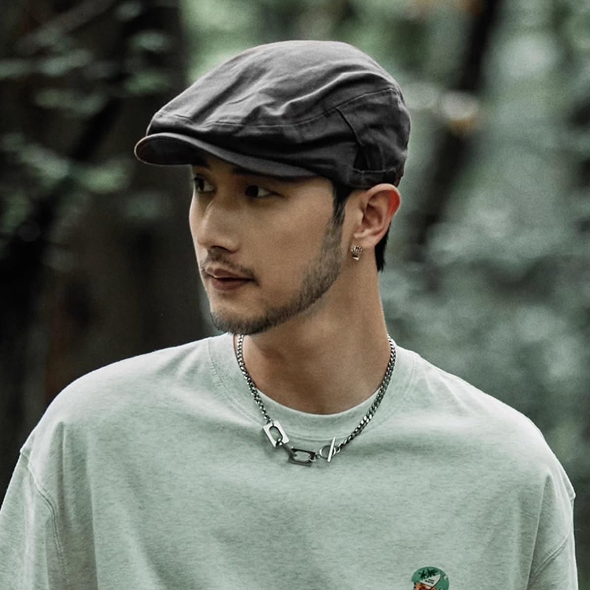 LumiSyne Flat Cap Men Women Newsboy Hat Beret Solid Color Cotton Adjustable Casual Retro Peaked Cap Duckbill Hat Gatsby Cap