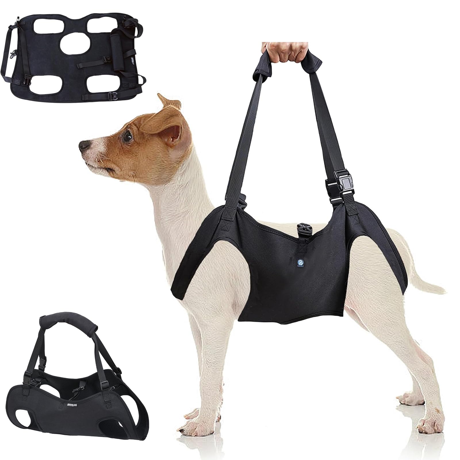 Imbracatura di Sollevamento/Trasporto per Cani,Cinghie di Sostegno e Di riabilitazione Dell'imbracatura per Animali Domestici per Anziani,Disabili,Iesioni Articolari,Artrite,Nero,S