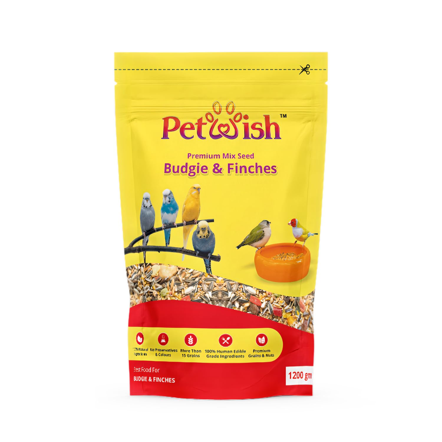 PETWISH Premium Mix Seeds Food for Budgies & Finches Bird|Natural and Healthy Seed Mix Bird Food Finches & Budgies Food(1.2Kg) - Adult (B0CHRMH98L) Amazon Price History, Amazon Price Tracker