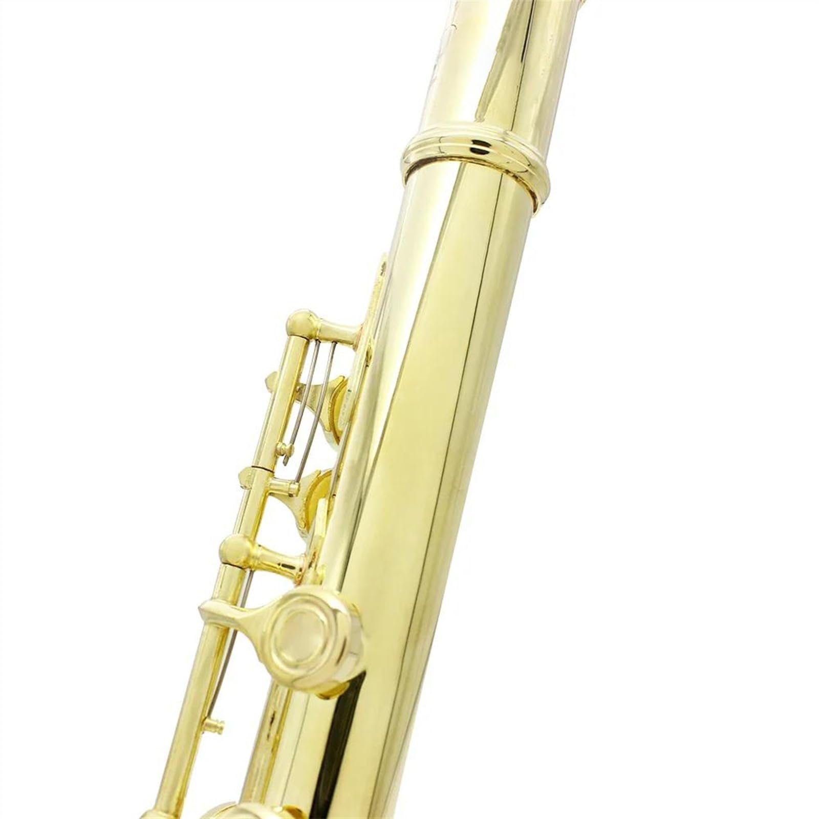 Cuerpo de tubo de cobre blanco, flauta de 16 agujeros chapada en oro, instrumentos de flauta con llave C con bolso Flauta Travesera Kit