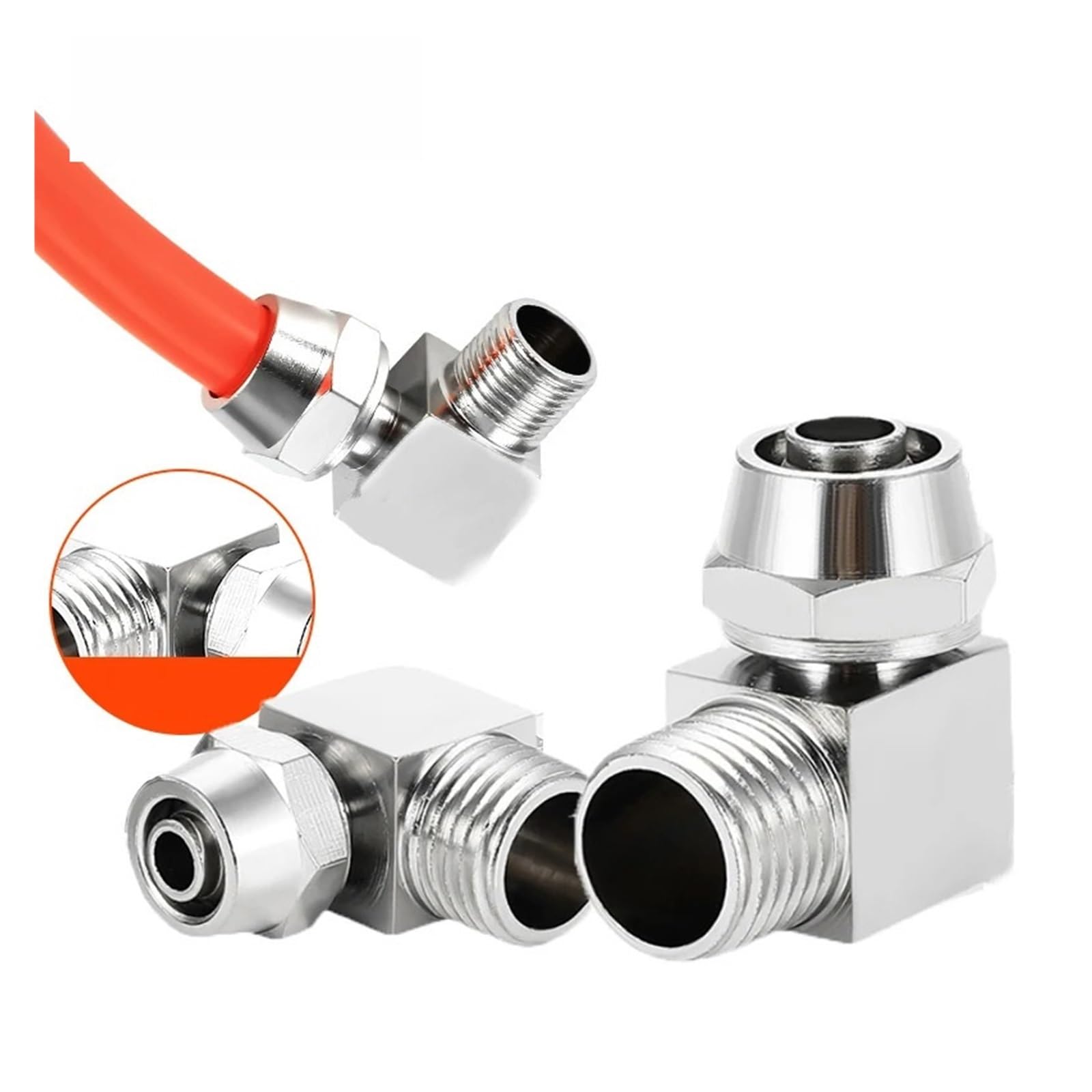 1 pz Raccordi pneumatici in rame Raccordo aria OD 4 6 8 10 12 mm Filettatura 1/8 3/8 1/2" 1/4" Connettore rapido for connettori for tubi flessibili(8-04,KPL-10pcs)