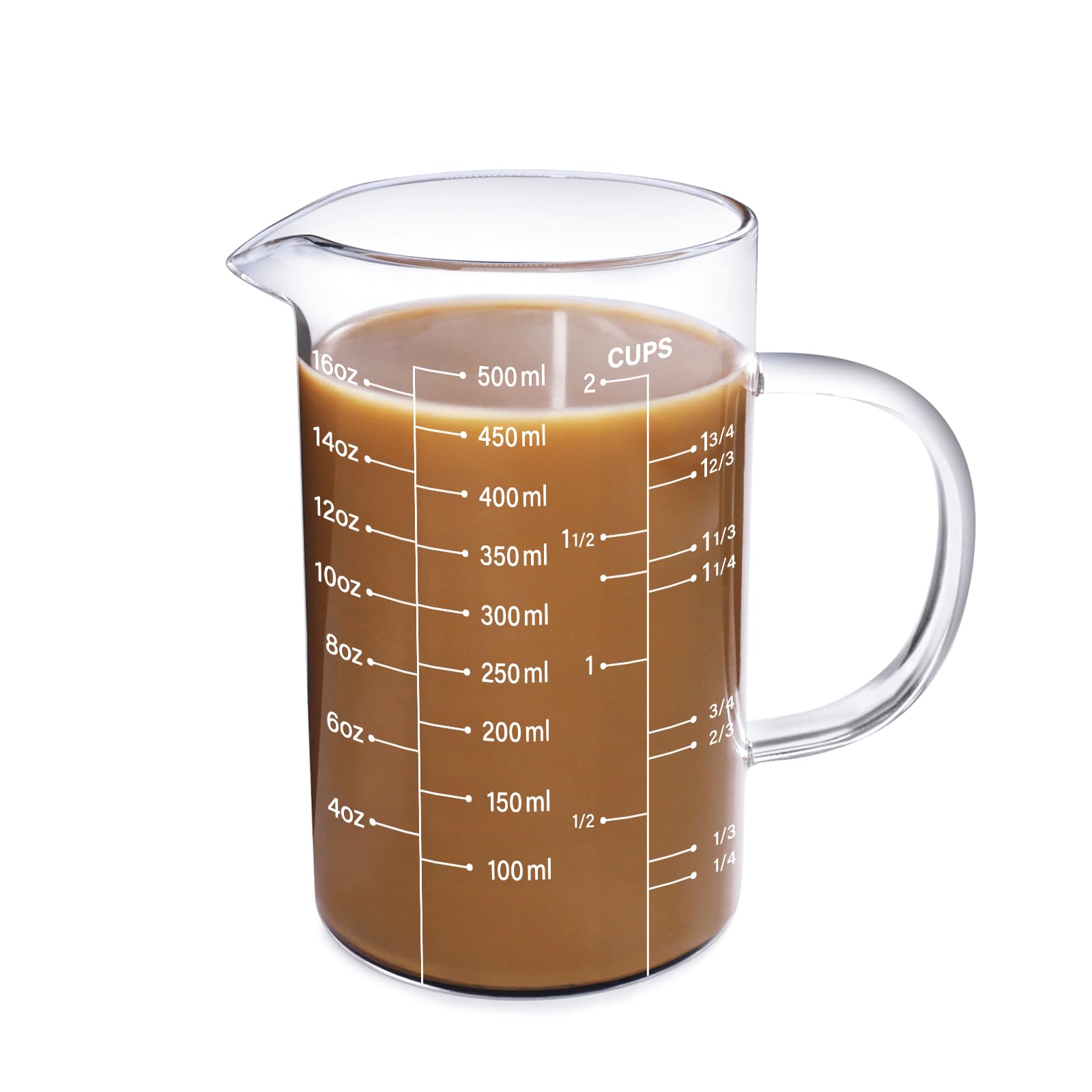 77L Glass Measuring Cup, 500 ML (0.5 Liter, 2 Cup)