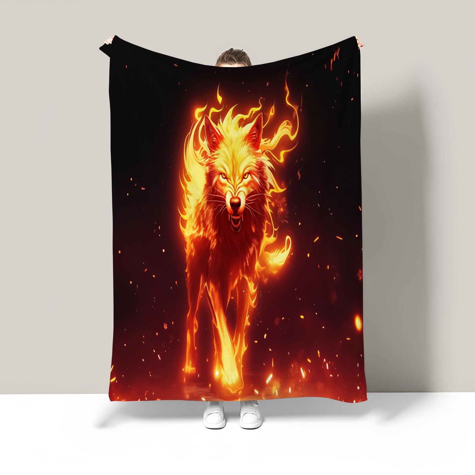 Couverture chat noir punk céleste en flanelle douce de grande taille 220x240 cm pour lit