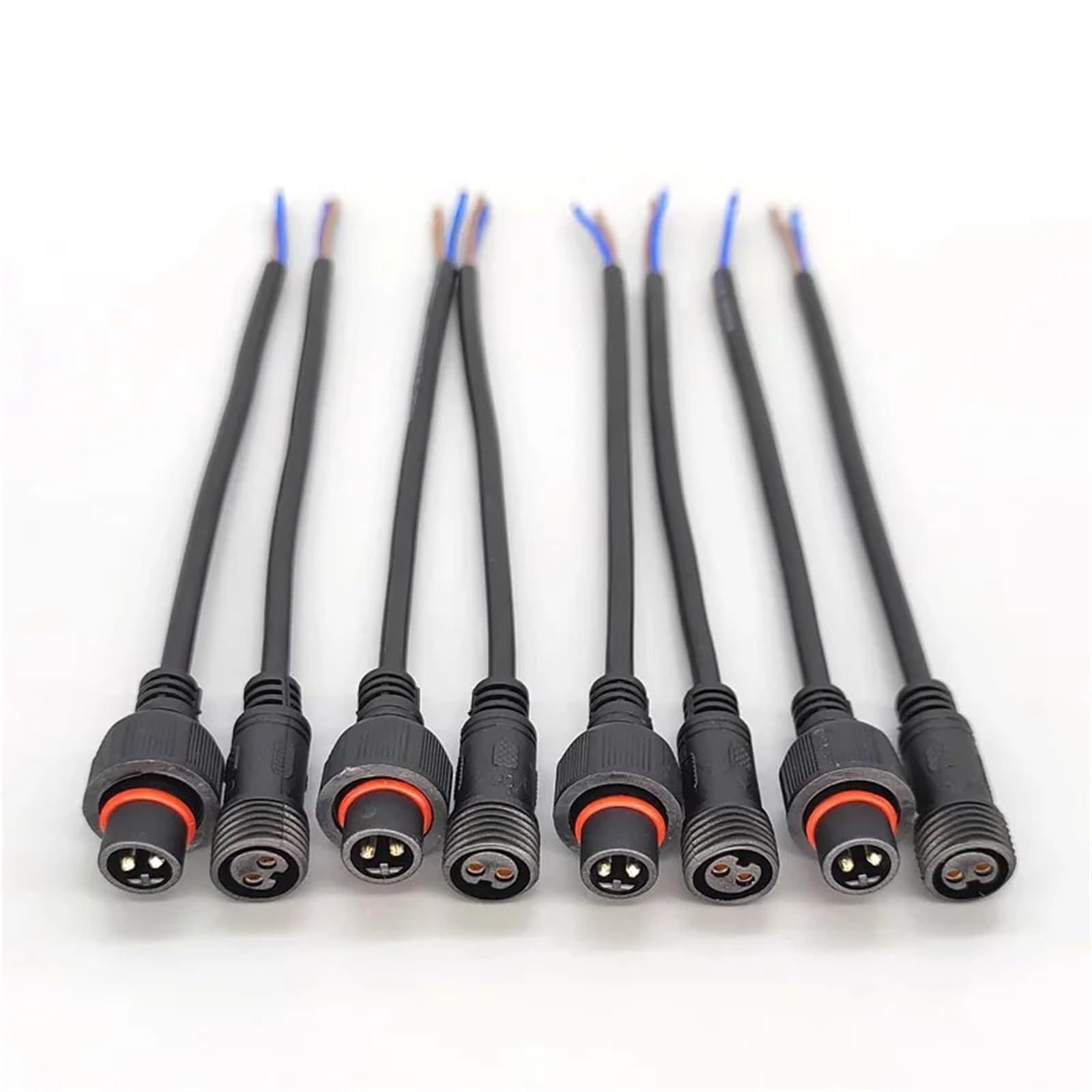 5/20 sztuk M16 wodoszczelny 2 3 4 5 pin IP65 kabel drut do taśm LED męski i żeński Jack 22 mm nakrętka wtyczka 20 cm średnica zewnętrzna 6 mm (męski żeński, 20 szt. 2P)