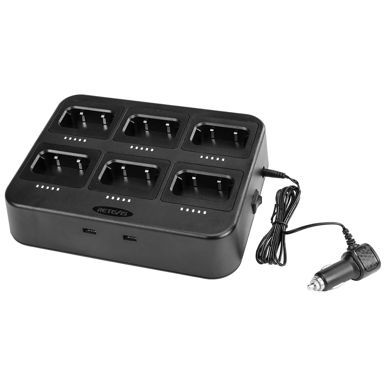 Retevis RB626 Walkie Talkie Caricatore a 6 Vie USB per RB626 RB626H RB637 RB658