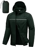 Men's waterproof and windproof jacket, lightweight and foldable waterproof with hood for golf, hiking, travel